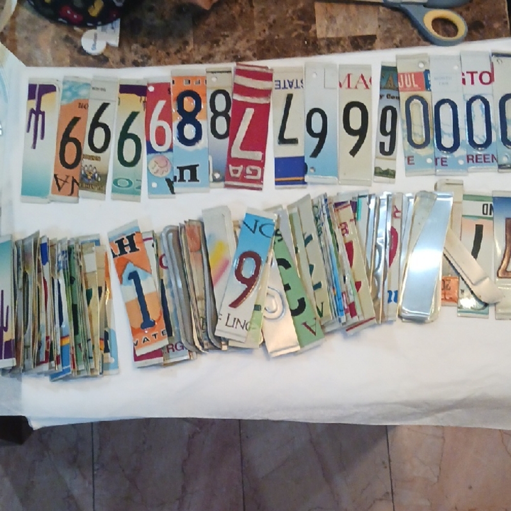 Colorful License Plate Art Pieces